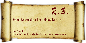 Rockenstein Beatrix névjegykártya